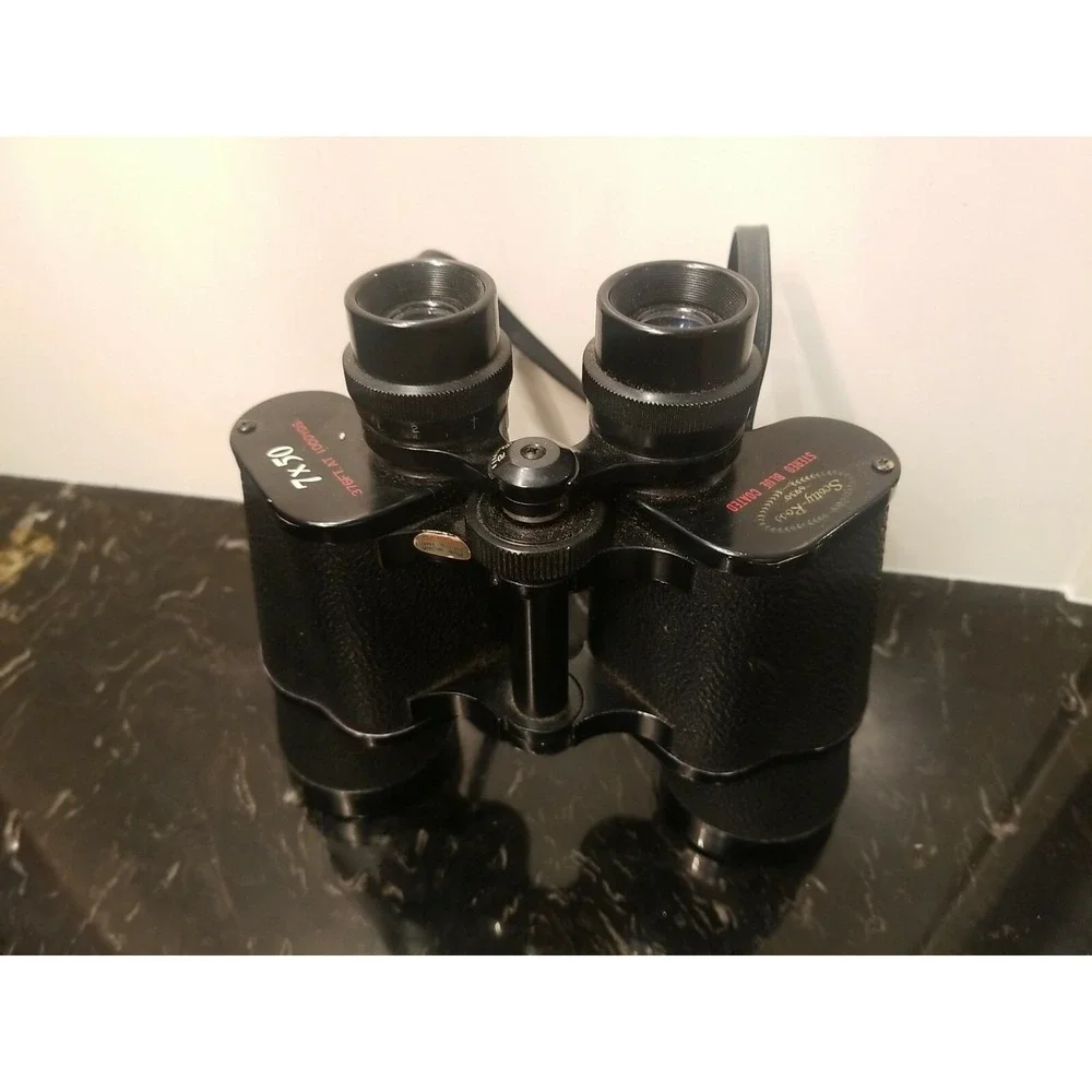 Vintage 60s SCOTTY-ROSS 6950 BINOCULARS 7x50 Stereo Blue Coated Made in JAPAN